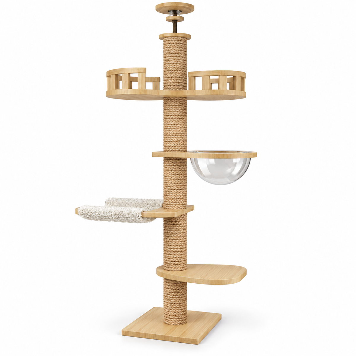 Tatzenstamm™ Modell F aus Naturholz auf weißem Hintergrund