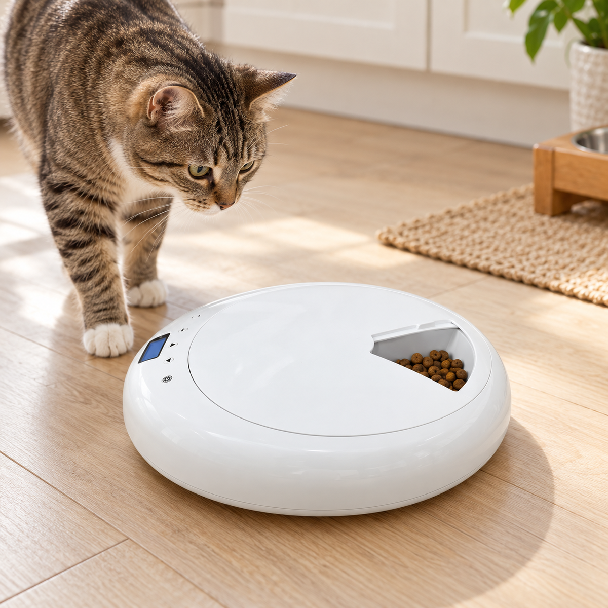 Katze am Tatzenzeiten™ mit einer geöffneten Futterportion