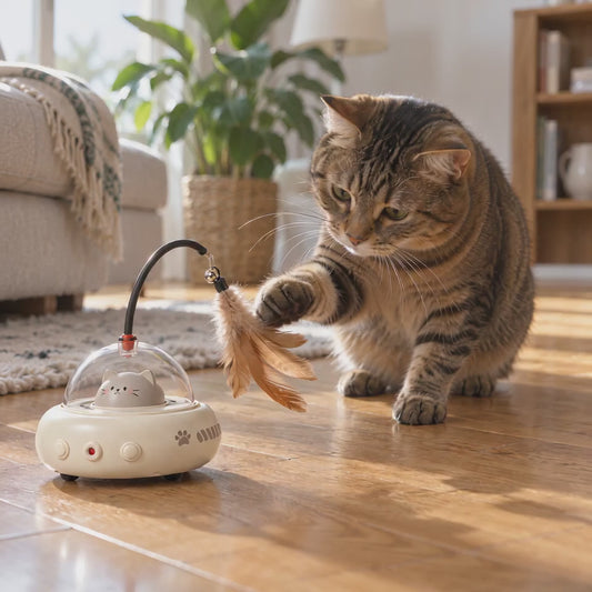 Katze jagt die Feder des Tatzenwirbel™