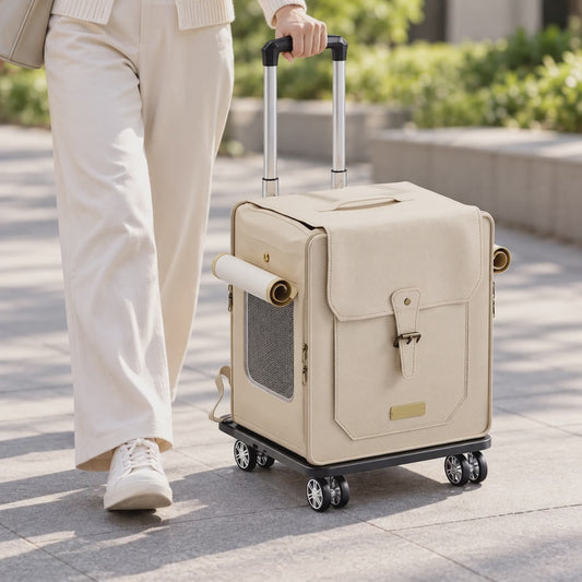 Tatzenroller™ Trolley wird beim Spaziergang gezogen