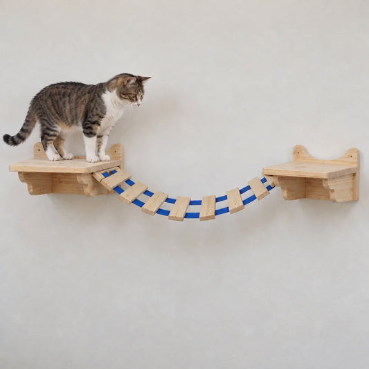 Katze läuft über die Hängebrücke des Tatzenpfad™