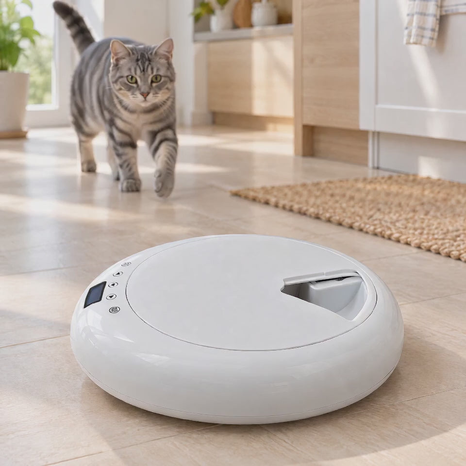 Tatzenzeiten™: Fach öffnet sich, die Katze kommt und frisst