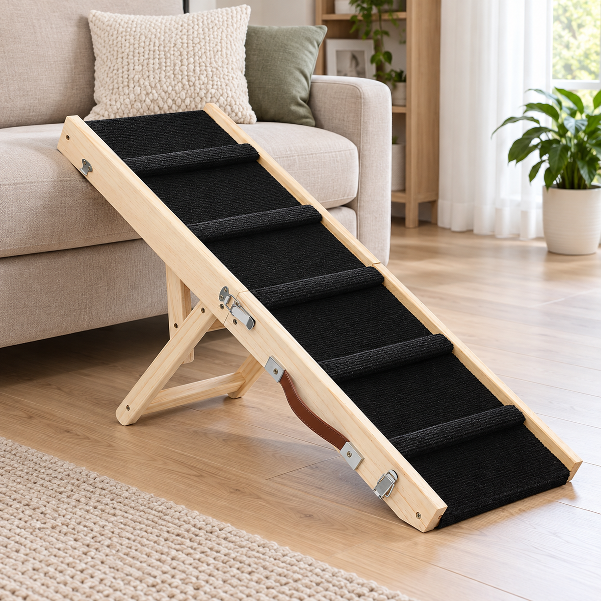 Sofapfad™ vor einem hellen Sofa im Wohnzimmer