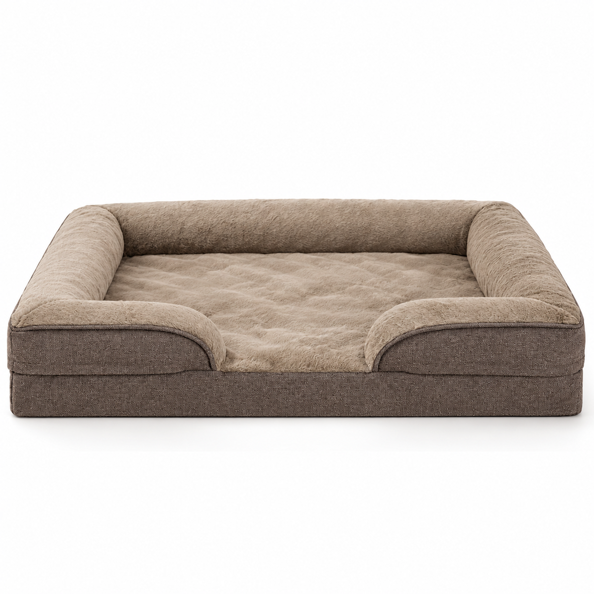 Braunes Tatzenlounge™ Hundesofa ohne Tier auf weißem Hintergrund