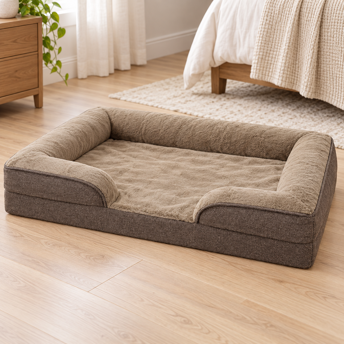 Tatzenlounge™ Hundesofa aus erhöhter seitlicher Perspektive