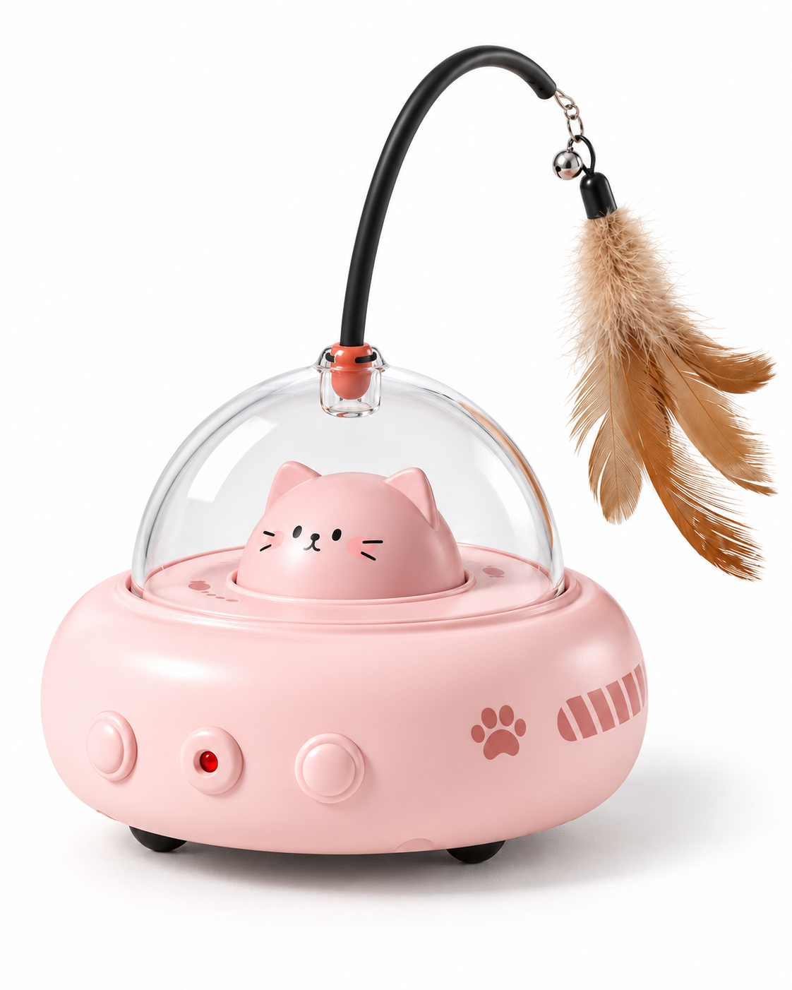 Tatzenwirbel Katzenspielzeug in Rosa auf weißem Hintergrund
