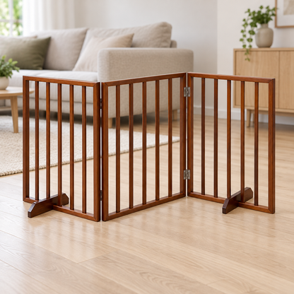 Tatzenzaun™ aus seitlicher Perspektive im Wohnzimmer