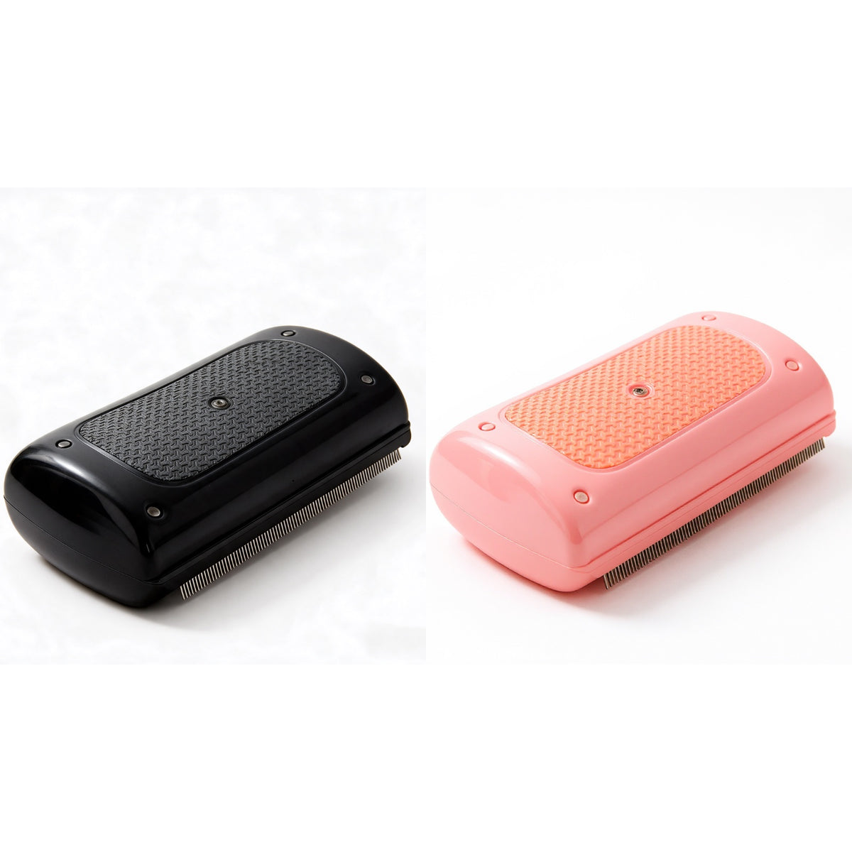 Beide Farbvarianten nebeneinander: Wollweg in Schwarz und in Rosa